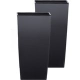 Prosperplast bloempot/plantenpot Urbi met binnenpot antraciet 19 x Kunststof