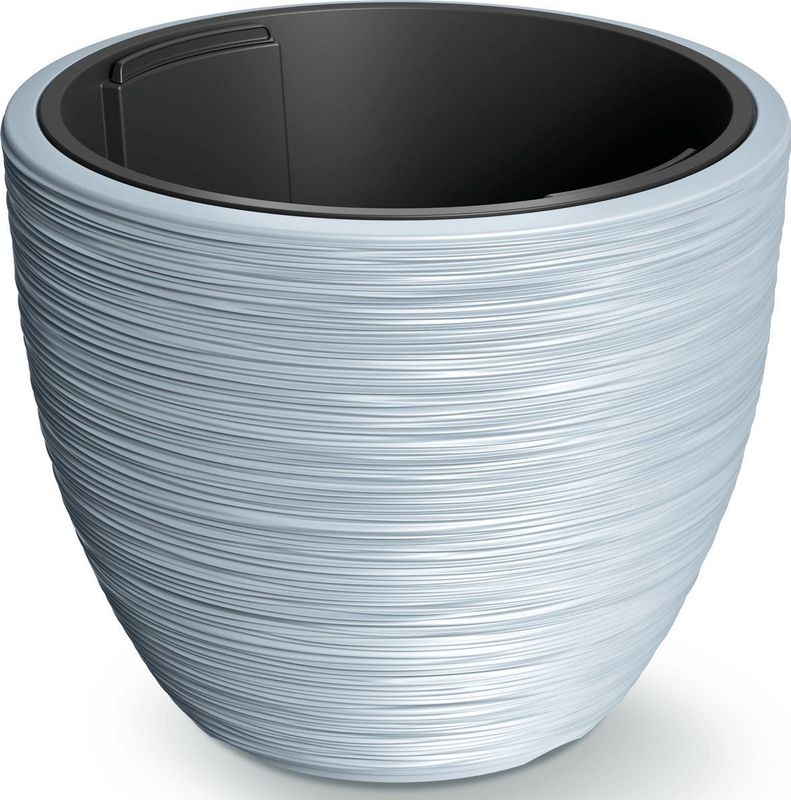 Blumentopf Rillen Grau Kunststoff 40x32cm