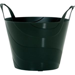 1x Stuks flexibele emmer/wasmand/kuip zwart 30 liter - Opbergmanden - Wasmanden - Flexibele emmers