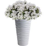 Prosperplast Bloempot/plantenpot Sand kunststof met binnenpot wit D39 x H75 binnen/buiten