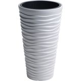Prosperplast Bloempot/plantenpot Sand kunststof met binnenpot wit D39 x H75 binnen/buiten
