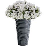 Kunststof Sand bloempot/plantenpot met binnenpot antraciet 39 x 75 cm - 18/45 liter - Hoge ronde bloempotten