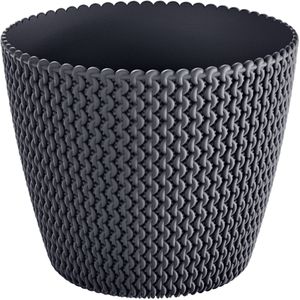 1x Kunststof Splofy bloempotten 22 cm antraciet - Bloempotten/plantenpotten voor binnen en buiten
