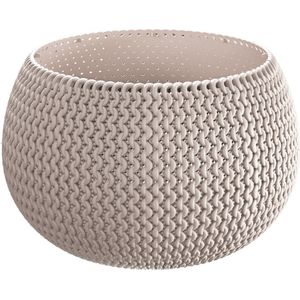 1x Stuks ronde taupe Splofy kunststof bloempotten/plantenpotten 4 liter - 29 cm - binnen/buiten decoratie