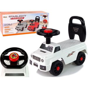 Starlight Traversing Mercedes look loopauto met claxon en rugsteun vanaf 1 jaar 47 x 22 x 39 cm wit
