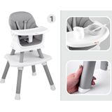 Kinderstoel - babystoel - 6-in-1 - multifunctioneel - grijs wit