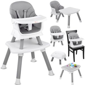 Kinderstoel - babystoel - 6-in-1 - multifunctioneel - grijs wit