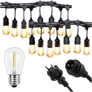 Prikkabel - 15M - inclusief 15 lampen - IP44 - 2700K warm wit