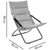 Strandstoel - 60x96x90cm - inklapbaar - grijs