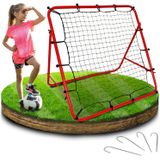 Rebounder voetbal - 100x100x70cm - staal - rood, zwart