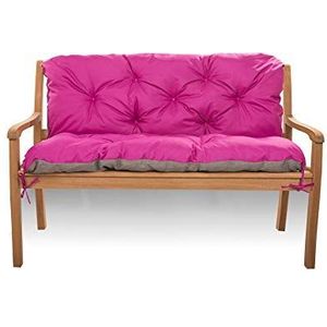 Zitkussen voor schommelbank, zitbank met rugleuning, tuinschommel, kussen, outdoor (160 x 60 x 50 cm, roze)