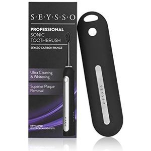 SEYSSO Professional Sonic Toothbrush • Oplaadbare tandenborstel • Zwart • 96.000 sonische trillingen per minuut • Reisetui met USB-oplader • 2 reservekoppen • 2 jaar garantie