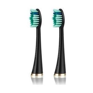 2 stuks zwarte SEYSSO gouden anti-plaque reservetandenborstels • compatibel met SEYSSO sonische tandenborstels • aanbevolen voor SEYSSO Gold-tandenborstel
