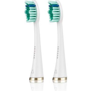 2 stuks wit SEYSSO goud anti-plaque reservetandenborstels • compatibel met SEYSSO sonische tandenborstels • aanbevolen voor SEYSSO Gold-tandenborstel