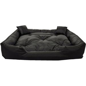 Ecco - Honden- en kattenbed met kussen | Binnenmaat: 60x50 / Buitenmaat: 75x65cm - Zwart