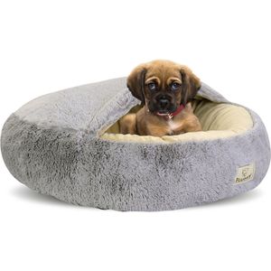 KingDog Shaggy Fluffy - Dierenmand voor katten/honden - diameter 50 cm - Licht Grijs