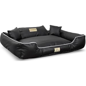 KINGDOG - Hondenbed - Dierenmand 115x95cm - Zwart met wit