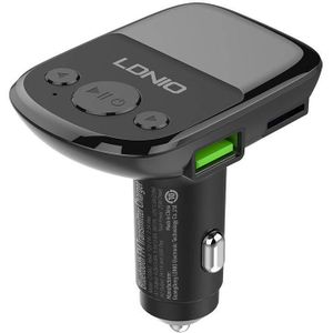 LDNIO C706Q Bluetooth Transmitter with 2 USB Ports, AUX Connection, and FM Radio, plus Lightning Cable