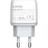 LDNIO A2424C Wall Charger with 20W USB-C and Lightning Cable