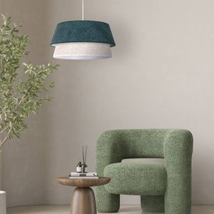 Euluna Hanglamp Boucle, Ø 50 cm, groen/ecru