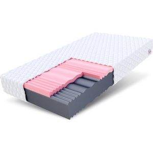 FDM Select MAX Matras 90 x 200 cm, koudschuimmatras, hoogte 18 cm, hardheidsgraad H3 en H4, visco-elastisch schuim, Öko-Tex gecertificeerd, geschikt voor mensen met een allergie, wasbare jersey hoes