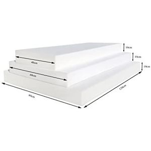 Schuimplaat polyurethaanschuim 120x40x10cm, matras schuimkussen voor europallet, stabiel en duurzaam