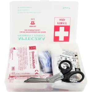 EHBO Doos - Uitgebreide Reis EHBOSet - Transparant Wit - 13 Delig