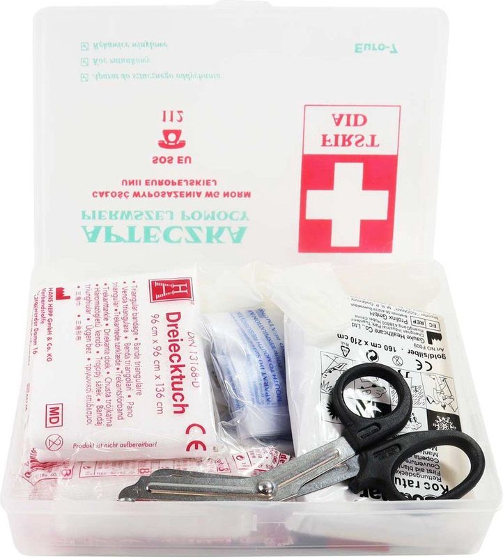 EHBO Doos - Uitgebreide Reis EHBOSet - Transparant Wit - 13 Delig