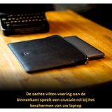 Baltan Leren Laptophoes - Met Rits - Tot 14 Inch - Zwart