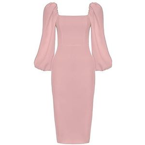 Swing Fashion Potloodjurk, damesjurk, etui-jurk, feestelijke jurk, avondjurk, feestjurk, cocktailjurk, sexy jurk, getailleerde jurk, strakke jurk, roze, 34 (XS), roze, 34