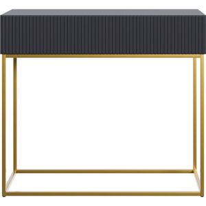 Selsey Veldio - Kaptafel 90 cm - Zwart met gouden poten