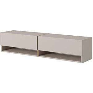 Selsey Mirrgo Mirrgo TV-kast, dressoir, tv-kast, 140 cm, hangend met gouden accent, grijs-beige