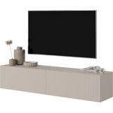 Selsey Veldio - RTV 140 cm - Grijs beige met gefreesde fronten