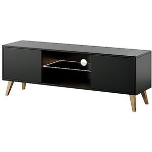 Selsey TV-meubel, Engineered Wood, zwart, 140 cm