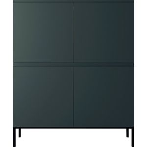 Selsey Bemmi Hoge Dressoir Donkergroen met zwarte poten