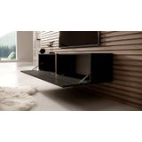 Selsey BISIRA TV-meubel Melamine Essenhout Zwart Goud 140 cm