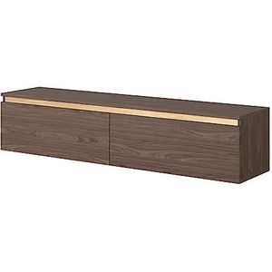 Selsey Seney TV-kast, melamine, walnoot, goud, 140 cm