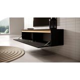 Selsey SENEY TV-kast melamine essenhout zwart goud 140 cm