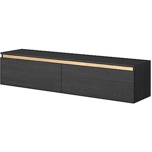 Selsey Seney TV-kast, melamine, zwarte as, goud, 140 cm