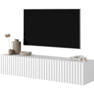 Selsey TV-kast, hangkast, 138,6 cm, met lamellen, wit, munt