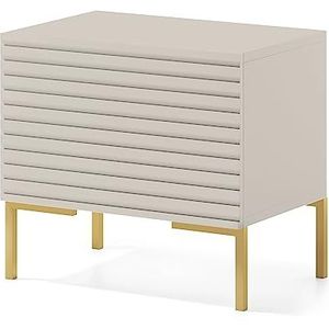 Selsey LAMMELO nachtkastje, melamine, grijs-beige, compact