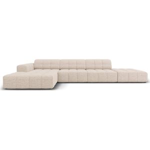 Cosmopolitan Design Chicago Hoekbank met Chaise Longue Links - Rechts Open - Chenille - Lichtbeige