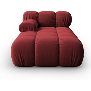 Milo Casa - Tropea - Chaise Longue - Donkerrood - Fluweel - Woonkamer