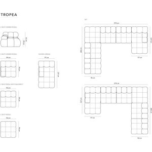 Modulaire-U-bank Tropea links velvet | Milo Casa