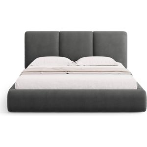 Windsor & Co Horizon Bedframe met Opbergvak - 160 x 200 cm - Chenille - Donkergrijs