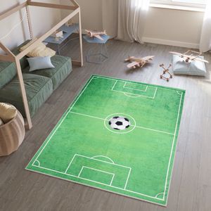 Tapiso Emma Vloerkleed Kinderkamer Jeugdkamer Voetbalveld Tapijt- 160x230