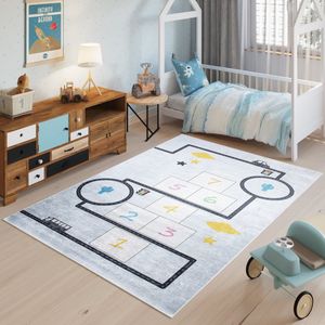 Tapiso Emma Vloerkleed Speeltapijt Blauw Kinderkamer Tapijt Maat- 120x170