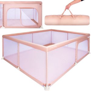 Playpen 160 x 120 cm Kids Activity Box with Base, Modular, Foldable, Large Playpen for Toddlers with Zip (White