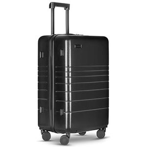 ETERNITIVE - Reiskoffer van ABS, harde koffer met TSA-slot, 360° koffer met wieltjes, zwart., Middelgrote koffer