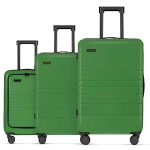 ETERNITIVE - Kofferset | 3-delige Reiskoffers van ABS | Afmetingen: 75,5 x 48 x 32 cm | Kofferset met TSA-slot | Reiskoffer met 360° wielen | Koffer Handbagage | Kleur: Groen
